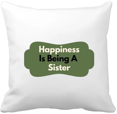 Akyol - happiness is being a sister Kussen hoes - Zus - de liefste zus - verjaardag - cadeautje voor zus - zus artikelen - kado - geschenk - 40 bij 40 cm