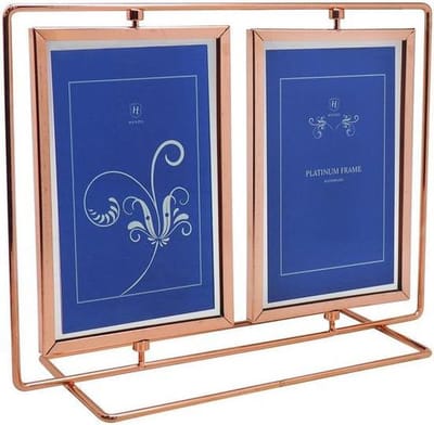 Fotolijst - Henzo - Platinum Double Swing - Collagelijst voor 2 foto's - Fotomaat 10x15 cm - Koper