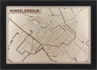 Houten stadskaart van Honselersdijk