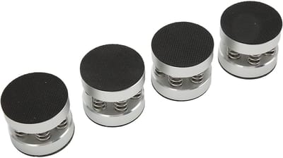 Luidspreker Isolatie Voeten - Versterker Stabilisatoren - Geluidsverbetering Thuis - Schokabsorberende Veer - 4 stuks - Zilver