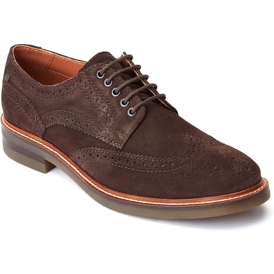 Base London Hatfield Lederen Herenschoenen In Verbrand Bruin Met Brogue-Details