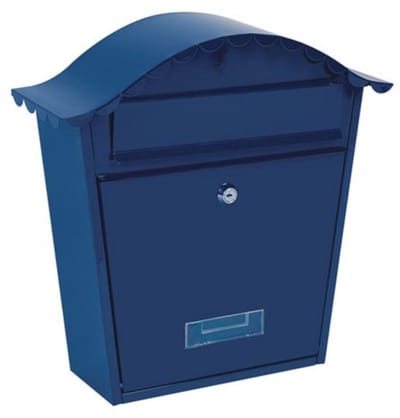 Wandmailbox met Naamplaatje en Sleutels - Blauw - 37 x 26.5 x 13.2 cm