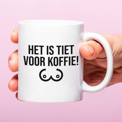 Ditverzinjeniet.nl Mok Het is tiet voor koffie!