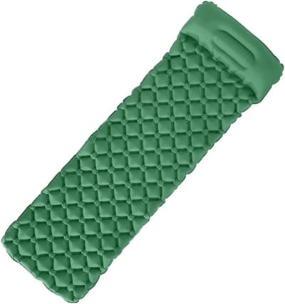 Opblaasbaar Slaapmatje - Luchtbed Kamperen - Reizen en Wandelen - Met Ingebouwd Kussen - 190 x 60 cm - Groen