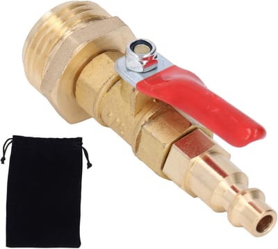 Allecto - Winterize Blowout Adapter - Tuinirrigatie - Mannelijke Snelkoppeling - 1/4in - Messing - Geschikt voor RV-jachten - 3/4in GHT-draad
