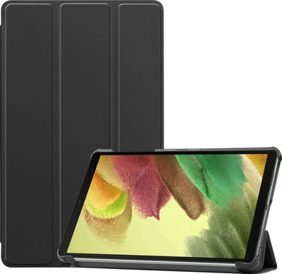 Hoesje - Geschikt voor Samsung Galaxy Tab S6 Lite - Dun & Stevig - Trifold Bookcase - Hard Cover - Hardcover Book Case - Tablet Hoes - Zwart