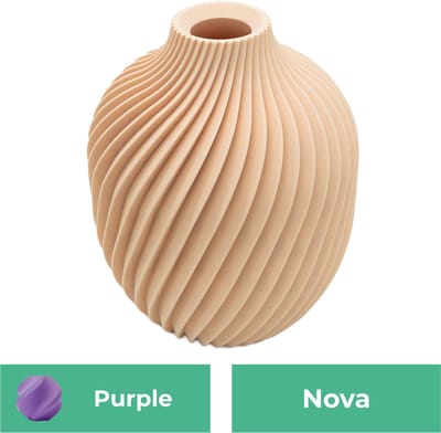 Nova moderne vaas – Decoratieve vaas - Paars - 3d geprinte vaas – geschikt voor droogbloemen - 20CM