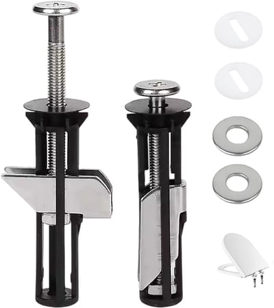 Solidchoice- WC-Brilbouten Universeel - Bevestigingsschroeven - Vervangingsset - Roestvrij Staal - 2 Stuks - Geschikt voor Toiletzittingen - Toiletbevestiging
