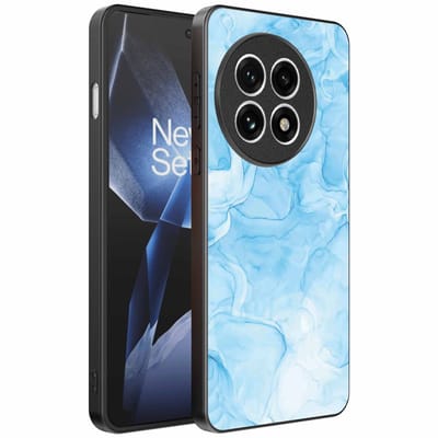 Geschikt voor OnePlus 13R Telefoonhoesje met marmer opdruk - TPU backcover case marble design - Lichtblauw - Smartphonica geschikt voor OnePlus 13R