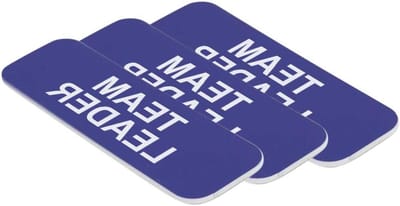 Naamplaatje Blauw - Naam badge - Personeel Identificeren - Afgeronde Hoeken - 3 stuks 1x3 inch - Blauw met witte tekst