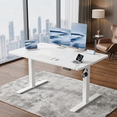 Elektrisch Zit-Sta Bureau ProFlex 120×60 cm – In Hoogte Verstelbaar Sta Bureau met USB-Oplaadpoort – Stil & Stabiel – Ergonomisch Thuiswerk Bureau – Wit A-Furniture