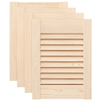 vidaXL - Kastdeuren - met - lamellen - 4 - st - 39,5x29,5 - cm - massief - grenenhout
