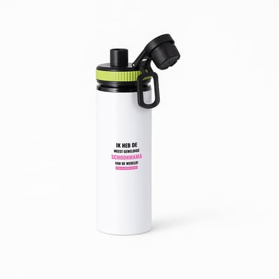 Hacebo® - ik heb de meest geweldige schoonmama van wereld (klopt, deze mok heb ik van haar) waterfles met draaidop groen - de meest geweldigste schoonmama - Moeder cadeautjes - moederdag - verjaardagscadeau - water fles - 850ML