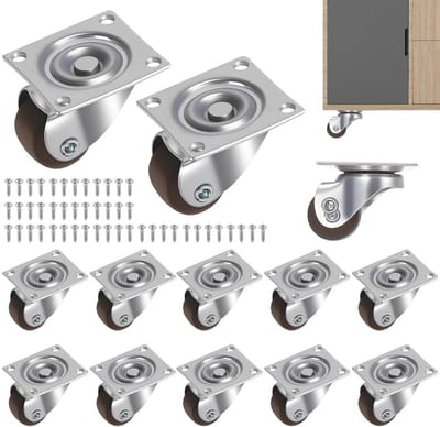 Set van 12 Stuks Zwenkwielen 23 mm voor Meubels en Transport