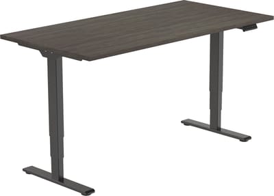 OrangeLabel by Euroseats elektrisch zit/sta bureau Eco. Voldoet aan de NEN EN 527. Uitvoering zwart frame en blad 120x80 Logan Eik