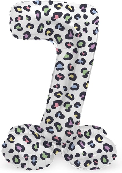 Folat - Staande folieballon Cijfer 7 Bright Panther - 41 cm