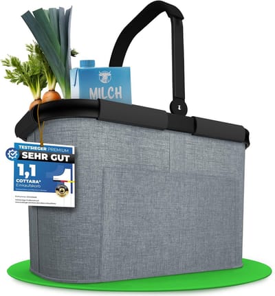 Grote Boodschappenmand 30L - Stevige Draagmand met Handvatten en Vakken - Ideaal als Shopper of Picknickmand
