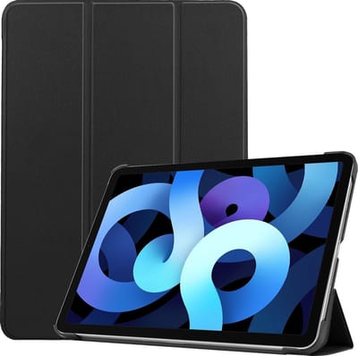 Hoesje - Geschikt voor Apple iPad Air 4 (2020) - 10.9 inch - 4e Generatie - Dun & Stevig - Hardcover Book Case - Trifold Bookcase Hoes - Hard Cover - Tablethoes - Zwart