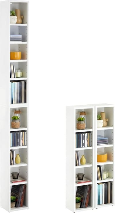 CD/DVD Kast - Audio meubel - Platenkast - Platenspeler Rek - LP Houder - Opbergsysteem - Authentiek - 20 x 186 x 17 cm - Modern