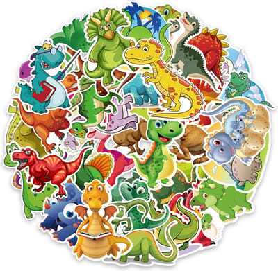 Grappige Dino Stickers | Dinosaurus, t-rex | Schattige dieren, boerderij, beesten, cartoon | Stickermix voor laptop, muur, fiets, skateboard, koelkast etc. | Geschikt voor kinderen