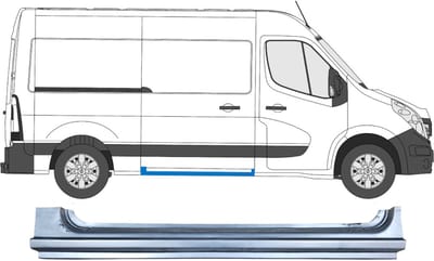 Schuifdeur dorpel reparatiepanel voor Nissan NV400 2010- / Rechts