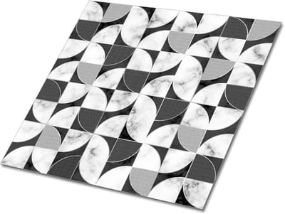 Tulup PVC Tegels - Geometrische Mozaïek Vinyl Tegels - 30 cm x 30 cm - Grijs Vinyl Vloer Tegels - Set van 9 - Vinyl Wandtegels - Marmer Plaktegels - Zelfklevende Vinyl Tegels - Plaktegels keuken en Badkamer
