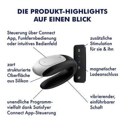 Satisfyer 'Double Fun Connect App', 9,5 cm, met afstandsbediening