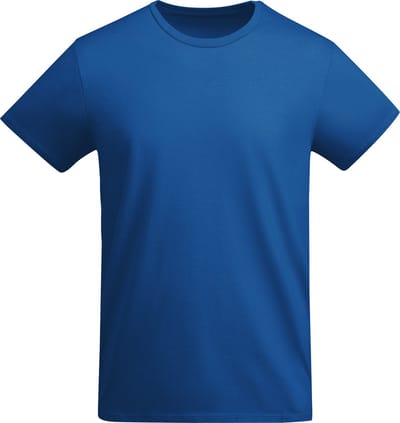 Kobalt Blauw 4 pack unisex t-shirts BIO katoen Model Breda merk Roly maat S