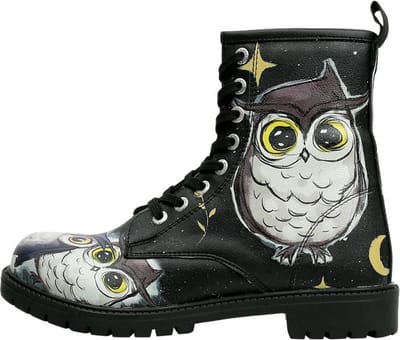 DOGO Black Long Dames Laarzen Owls Family 36