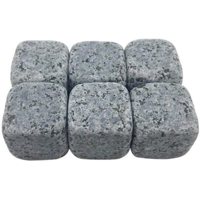 Refroidisseur à vin - Type f - Pierre de Whisky naturel - 6 pièces - 20 cm - Gris