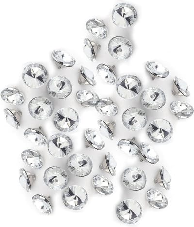 Diamantvormige Kristallen Knoppen voor Meubels - 50 Stuks 20mm, Ideaal voor DIY Projecten en Wanddecoratie, Inclusief Naden en Lederfaden