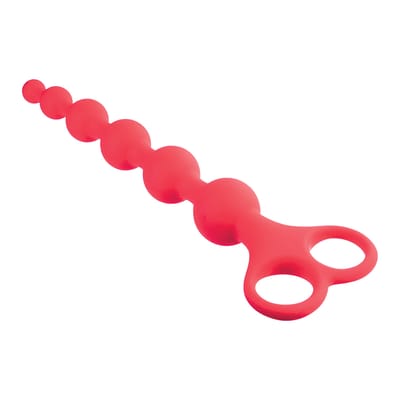 'Ribbed Silicone Anal Beads', 26 cm