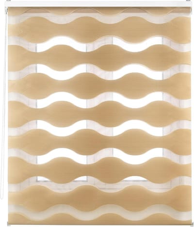 Rolgordijn Dag Nacht - Zebra gordijn - Lichtregulatie - Dubbele stof - 120 x 180 cm - Beige