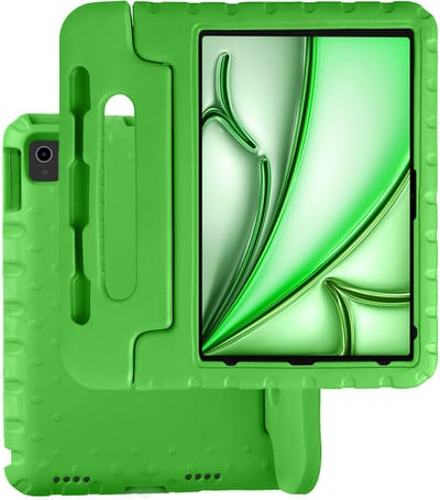 Hoesje Geschikt voor Apple iPad Air M3/M4 (2025/2026) - 13 inch - Kinderhoes Shockproof Bumper - Kidsproof Case - Tablet Hoes - Kinder Hoes Cover - Groen