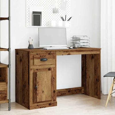 vidaXL - Bureau - Oud - Hout - 50 - x - 115 - x - 75 - cm - Bewerkt - hout