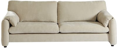 Vente-unique Driezitsbank in beige stof OPRALIO