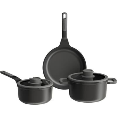 LEO 5-delige kookpottenset antikleef Stone+ - Grijs - PFAS-vrij
