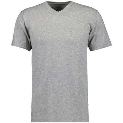 Ragman T-Shirt Uni V-Neck Single Jersey Grijs Melange / male