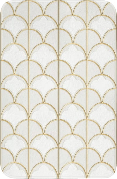 WC mat 40x60 cm - Antislip - Mozaïek - Bogen - Goud - Toiletmat - Vloermat - Douchemat - Toilet tapijt - Toiletmatten