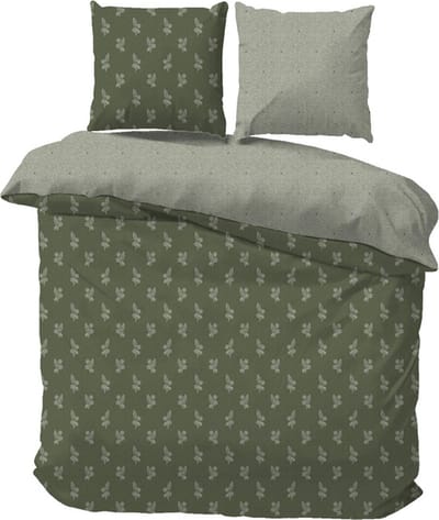 iSleep Dekbedovertrek Ingrid - Litsjumeaux XL - 260x200/220 cm - Groen