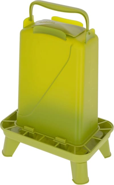 Voerautomaat met Voetjes - Voerdispenser Kunststof - Pluimvee Verzorgen - Geintegreerd Rooster - 55 liter - Groen