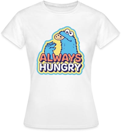 Sesamstraat Koekiemonster Altijd Hongerig T-Shirt Dames