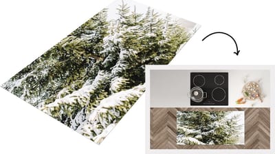Keukenloper - Loper keuken - Dennenboom - Kerst - Sneeuw - 120x60 cm - Keukenloper vinyl