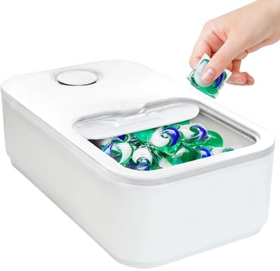 Ibenzoa® Ruime en handige wasmiddelopslag met schuifdeksel en maatbeker