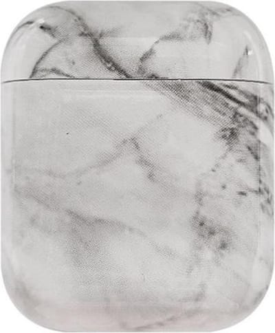 Apple AirPods Hard Plastic Hoesje met Marmer Print Wit / Zwart