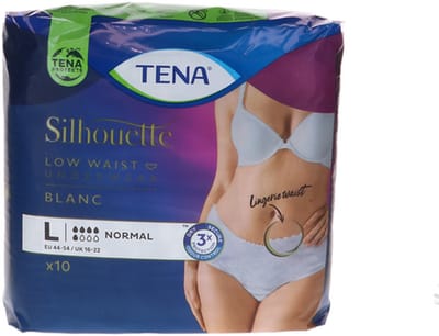 TENA Silhouette Norm wit - Lage Taille - Large- 4 x 10 stuks voordeelverpakking