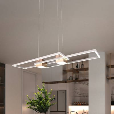 Trio Lighting Albany LED hanglamp, bruin, 100 x 28 cm, aluminium, CCT, dimbaar