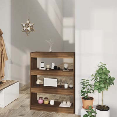 vidaXL - Boekenkast/kamerscherm - 80x30x103 - cm - bewerkt - hout - bruin - eiken