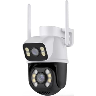 Caméra IP Wifi à double objectif 4K 8MP AI Détection humaine Caméra de sécurité à domicile P2P Caméra de surveillance sans fil extérieure Moniteur iCSee US Plug