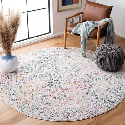 Marokkaans Trellis Wasbaar Groot Rond Tapijt Woonkamer Vloerkleden Vintage Slaapkamer Bank Salontafel Kinderen Antislip Vloermatten diameter 60